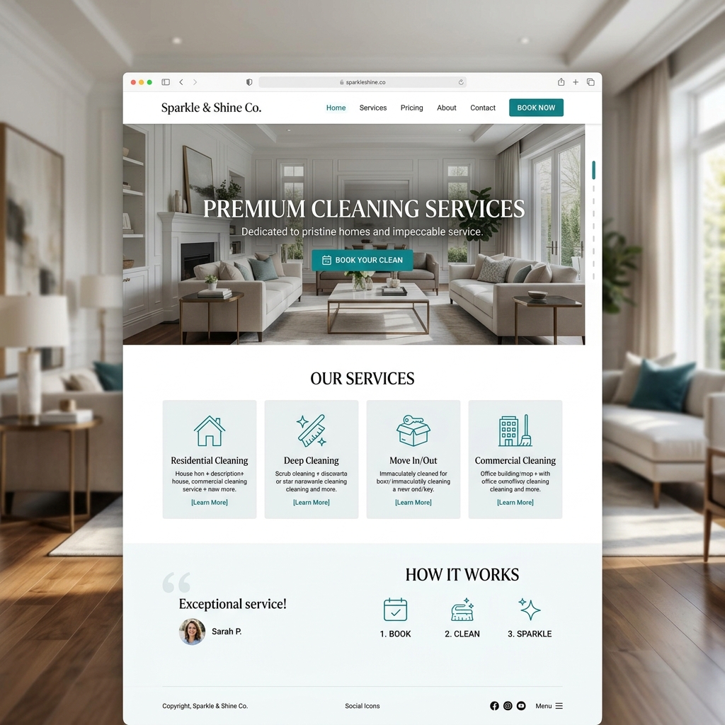 Balkawa Cleaning website redesign project case study — custom UI/UX design and development by Elevano